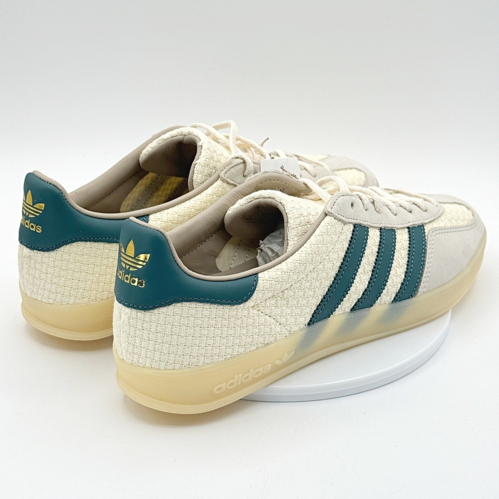 Adidas Gazelle Indoor / Size 13 Men / Woven Cream White Teal JR3837 - NEW - Picture 4 of 11